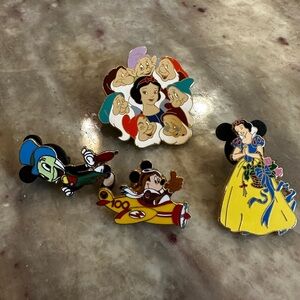 Lot of 4 Disney Enamel Trading Pins Set